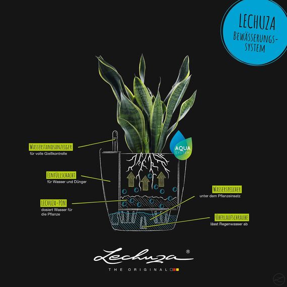 Lechuza 13333 Classico Color 60 Selbstbewässernder Garten-Übertopf für Innen und Außen, 58,4 x 58,4 x 55,9 cm, sandbraun