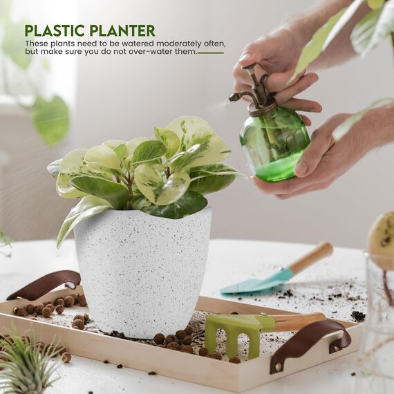 Utopia Home - Blumentöpfe für den Innenbereich mit Drainage - 7/6,6/6/5,3/4,8 Zoll Home Decor Blumentöpfe für den Innenbereich - Kunststoff-Pflanzgefäße für Zimmerpflanzen, Kakteen, Sukkulenten Topf