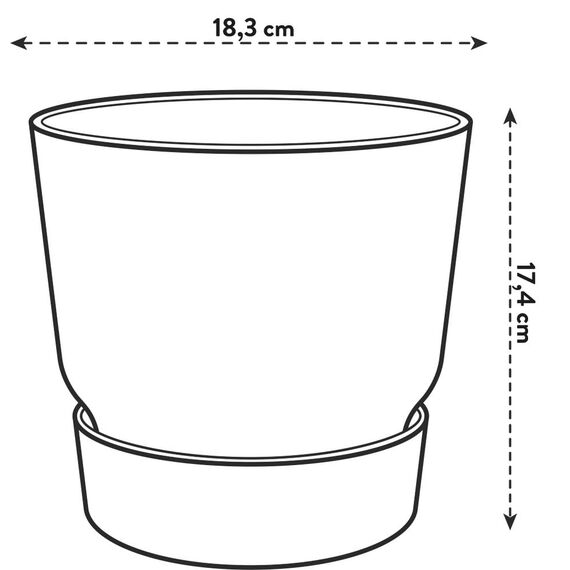 elho Greenville Rund 18 - Blumentopf für Innen und Außen - Selbstbewässerungstopf - 100% recyceltes Plastik - Ø 18.3 x H 17.4 cm - Braun/Ingwer Braun