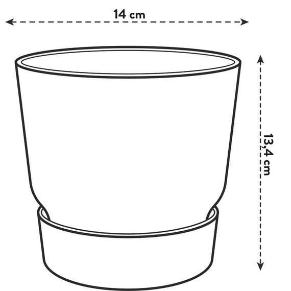 elho Greenville Rund 14 - Blumentopf für Innen und Außen - Selbstbewässerungstopf - 100% recyceltes Plastik - Ø 14.0 x H 13.4 cm - Braun/Ingwer Braun