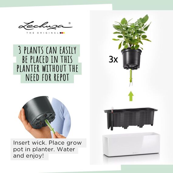 LECHUZA Cube Glossy Triple weiß-highgloss 13670