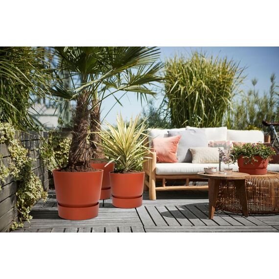 Elho Greenville Rund 40 - Blumentopf - Brique - Draußen - Ø 39 x H 36.8 cm