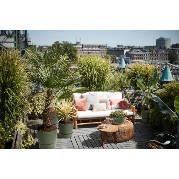 elho Greenville Rund 30 - Blumentopf für Innen und Außen - Selbstbewässerungstopf - 100% recyceltes Plastik - Ø 29.5 x H 27.8 cm - Grün/Laubgrün