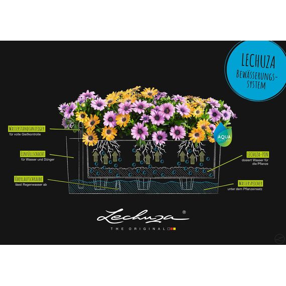 LECHUZA BALCONERA Stone 50 graphitschwarz 15652