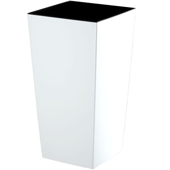 KADAX 3er Set Pflanzkübel mit Innentopf 46,5/57,5/68 cm Höhe, Weiß Glatt – wetterfeste & robuste Blumenkübel aus Kunststoff, Blumentöpfe für Innen- & Außenbereich