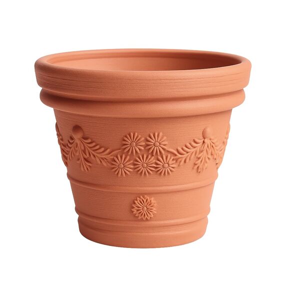 Blumentopf Pflanztopf Massiv Blumenkübel Terrakotta Mocca Kunststoff Classic Massiver konisch Untersetzer 5 Größen von rg-vertrieb für Innenräume und Gärten