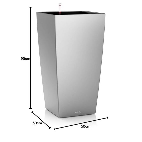 LECHUZA CUBICO Premium 50 silber metallic 18165