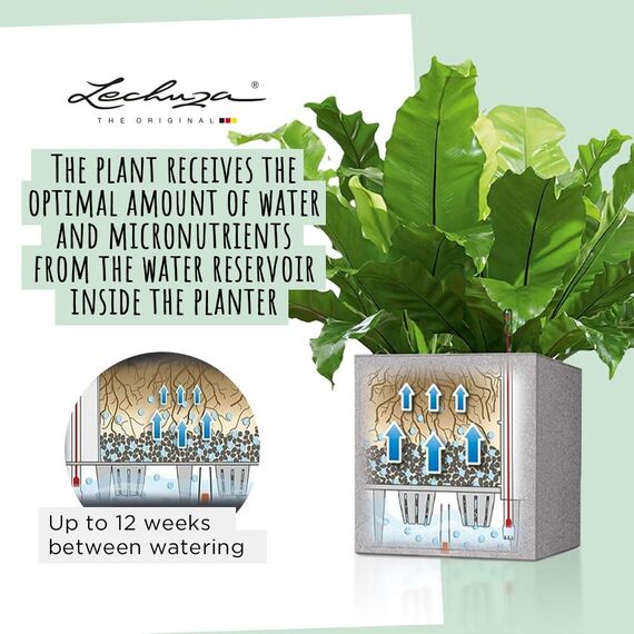 LECHUZA Cube Glossy Triple Scarlet rot highgloss 13672