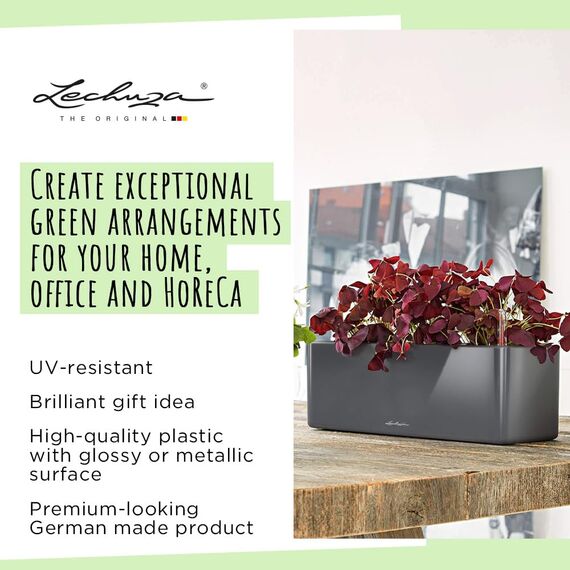 LECHUZA CUBE Glossy Triple anthrazit highgloss 13671