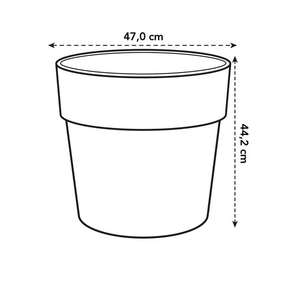 Elho Vibia Straight Rund 47 - Blumentopf - Brique - Außen - Ø 47 x H 44.4 - Mit Blick auf die Natur entwickelt