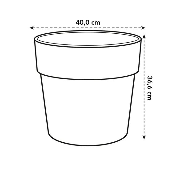Elho Vibia Straight Rund 40 - Blumentopf - Brique - Außen - Ø 39 x H 36.8 - Mit Blick auf die Natur entwickelt