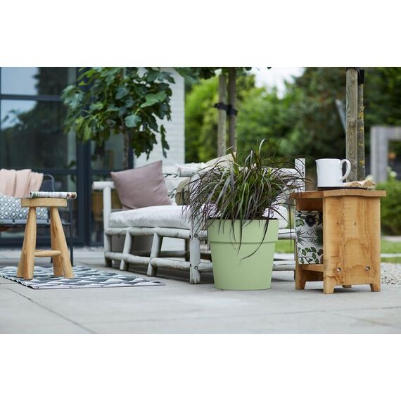 elho Vibia Straight Rund 25 - Blumentopf für Außen - Ø 24.3 x H 23.2 cm - Grün/Pistazien Grün