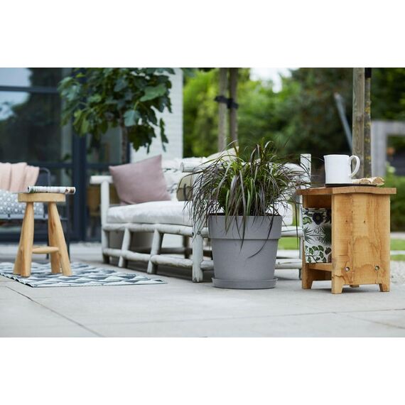 elho Vibia Straight Rund 30 - Blumentopf für Außen - Ø 29.3 x H 28.0 cm - Grau/Living Beton