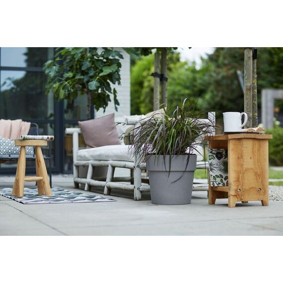 elho Vibia Straight Rund 30 - Blumentopf für Außen - Ø 29.3 x H 28.0 cm - Grau/Living Beton