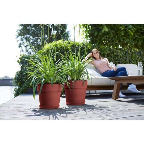 Elho Vibia Straight Rund 30 - Blumentopf - Brique - Draußen - Ø 30 x H 27.7 cm