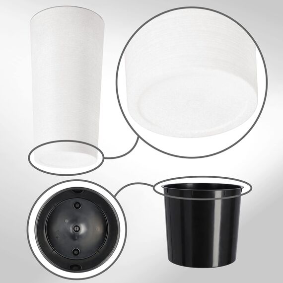 KADAX Pflanzkübel mit Innentopf Weiß Ø 30 cm, Höhe 57.5 cm – Moderner Pflanztopf mit Einsatz, Blumentopf aus robuster Kunststoff für Innen- und Außenbereich, ideal für Wohnzimmer, Balkon, Büro