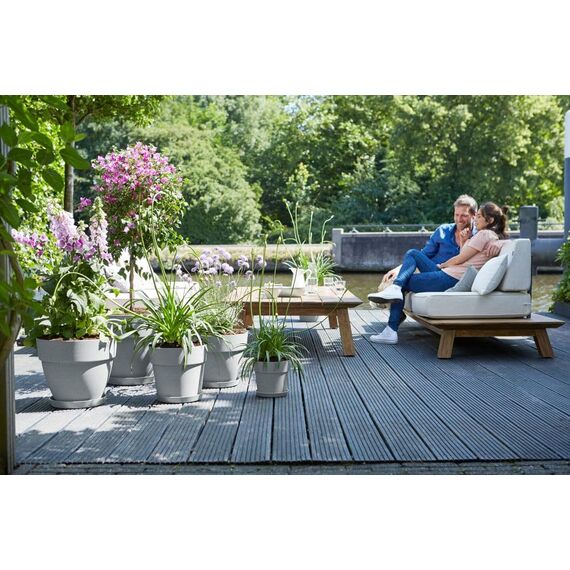 elho Vibia Straight Rund 47 - Blumentopf für Außen - Ø 47.0 x H 44.4 cm - Grau/Living Beton