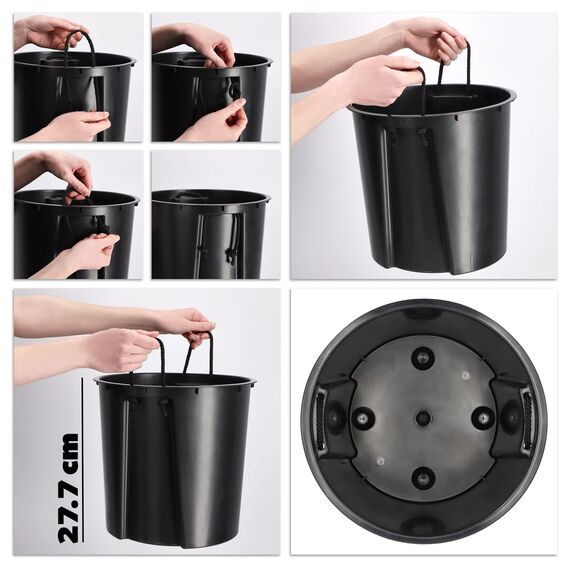 KADAX Pflanzkübel mit Innentopf Weiß Ø 30 cm, Höhe 57.5 cm – Moderner Pflanztopf mit Einsatz, Blumentopf aus robuster Kunststoff für Innen- und Außenbereich, ideal für Wohnzimmer, Balkon, Büro