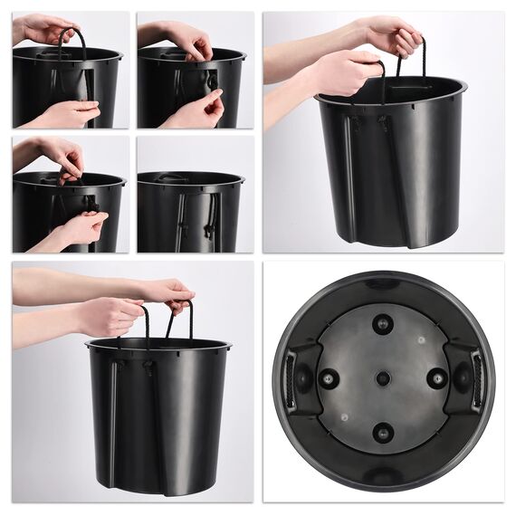 KADAX Pflanzkübel mit Innentopf Grau Ø 30 cm, Höhe 57.5 cm – Moderner Pflanztopf mit Einsatz, Blumentopf aus robuster Kunststoff für Innen- und Außenbereich, ideal für Wohnzimmer, Balkon, Büro