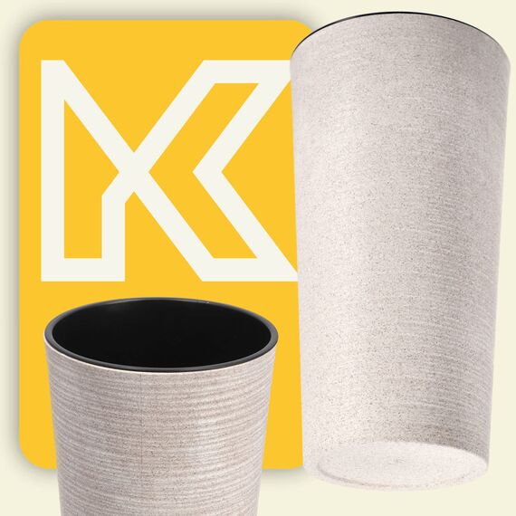 KADAX Pflanzkübel mit Innentopf Creme Ø 30 cm, Höhe 57.5 cm – Moderner Pflanztopf mit Einsatz, Blumentopf aus robuster Kunststoff für Innen- und Außenbereich, ideal für Wohnzimmer, Balkon, Büro