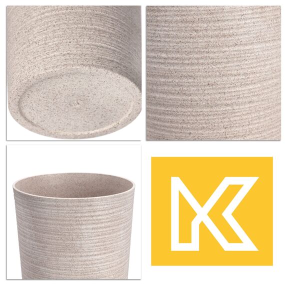 KADAX Pflanzkübel mit Innentopf Creme Ø 25 cm, Höhe 47 cm – Moderner Pflanztopf mit Einsatz, Blumentopf aus robuster Kunststoff für Innen- und Außenbereich, ideal für Wohnzimmer, Balkon, Büro