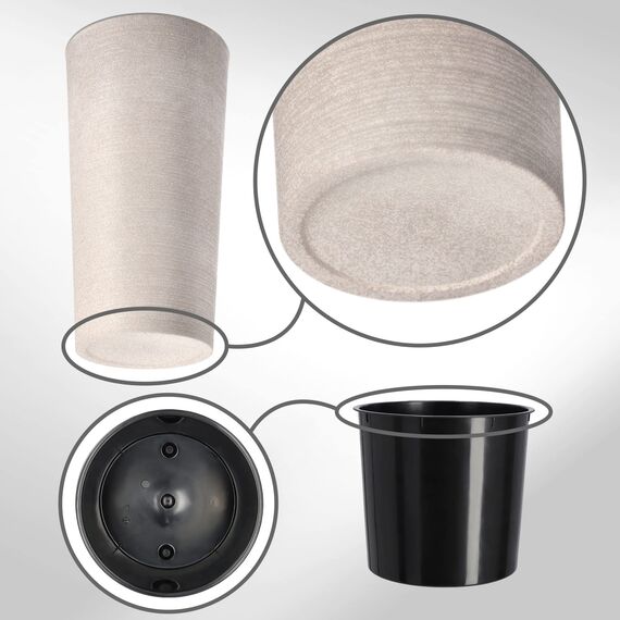 KADAX Pflanzkübel mit Innentopf Creme Ø 30 cm, Höhe 57.5 cm – Moderner Pflanztopf mit Einsatz, Blumentopf aus robuster Kunststoff für Innen- und Außenbereich, ideal für Wohnzimmer, Balkon, Büro