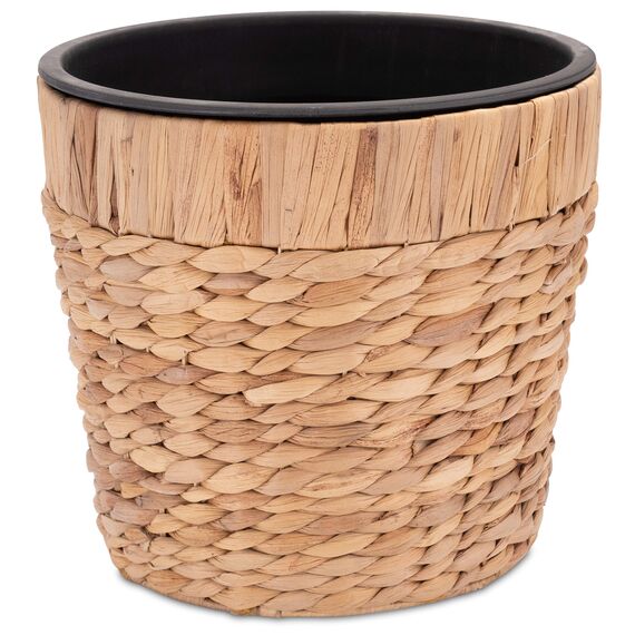 Decorasian Blumentopf rund geflochten aus Seegras mit stabilem Kunststoffeinsatz zum bepflanzen - Pflanztopf - 26cm