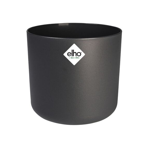 elho B.for Soft Rund 14 - Blumentopf für Innen - 100% recyceltes Plastik - Ø 13.8 x H 12.5 cm - Schwarz/Anthracite