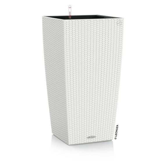 Lechuza "CUBICO Cottage 30" Pflanzgefäß mit ERD-Bewässerungs-System, Weiß, 30 x 30 x 56 cm