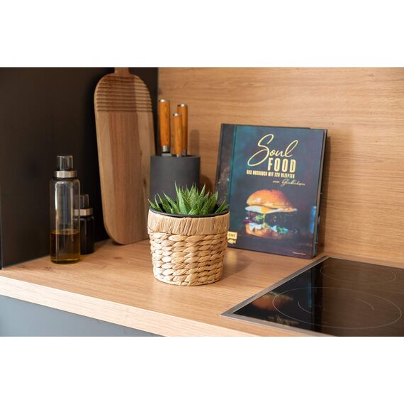 Decorasian 2er Set Blumentopf rund geflochten aus Seegras mit Kunststoffeinsatz zum bepflanzen - Pflanztopf - 2 Stück 16cm