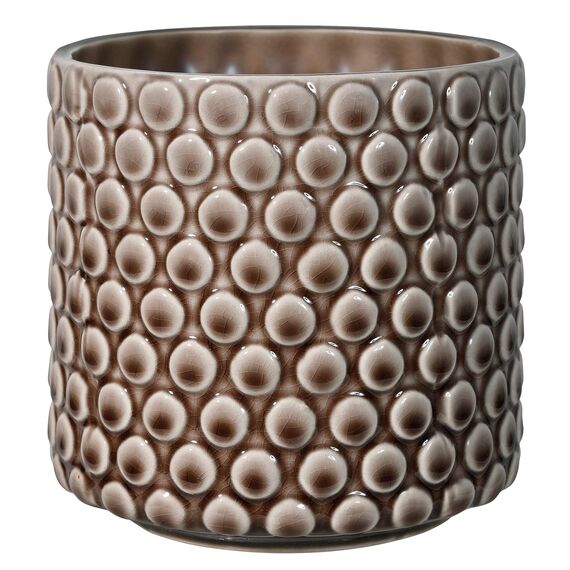 Bloomingville Blumentopf DOT - Farbe für den Innenbereich, Retro-Stil, kreativ, S (12,5 cm Ø), Braun, Keramik