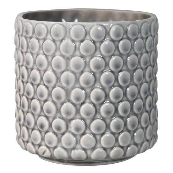 Bloomingville Blumentopf Dot - Dekorative Blumentöpfe Farbe für den Innenbereich, Retro-Stil, kreativ, S (12,5 cm Ø), Grau, Keramik