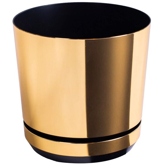 KORAD Blumentopf/Übertopf Glanzgold 21 cm - Pflanzkübel aus Hochwertiger Kunststoff - Dekorativer Gold Topf für Pflanzen