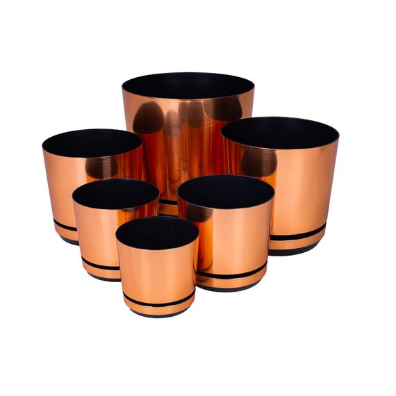 KORAD Blumentopf/Übertopf Kupfer 26 cm - Pflanzkübel aus Hochwertiger Kunststoff - Dekorativer Topf für Pflanzen