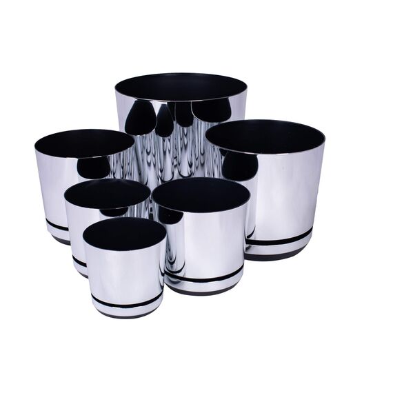 KORAD Blumentopf/Übertopf Spiegeleffekt 18 cm - Pflanzkübel aus Hochwertiger Kunststoff - Dekorativer Topf für Pflanzen