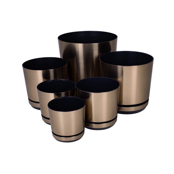 KORAD Blumentopf/Übertopf Stahl 18 cm - Pflanzkübel aus Hochwertiger Kunststoff - Dekorativer Topf für Pflanzen