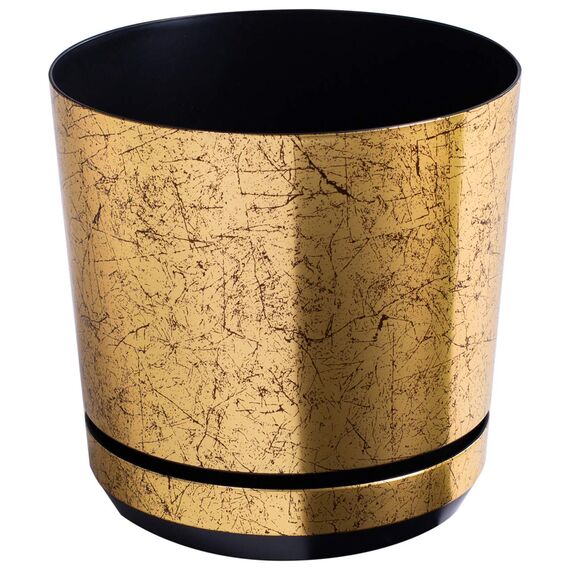KORAD Blumentopf/Übertopf Altgold 18 cm - Pflanzkübel aus Hochwertiger Kunststoff - Dekorativer Gold Topf für Pflanzen