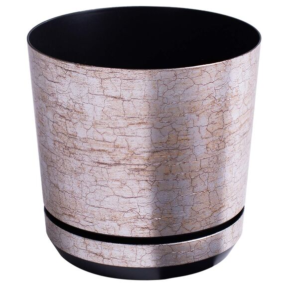 KORAD Blumentopf/Übertopf Antikes Silber 26 cm - Pflanzkübel aus Hochwertiger Kunststoff - Dekorativer Topf für Pflanzen