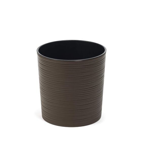 HappyFlower MultiProject | Blumentopf | Pflanzkübel | inkl. Einsatz | rund | Meißel-Optik | Übertöpfe (Braun, Durchmesser 19 cm/Höhe 19,5 cm)