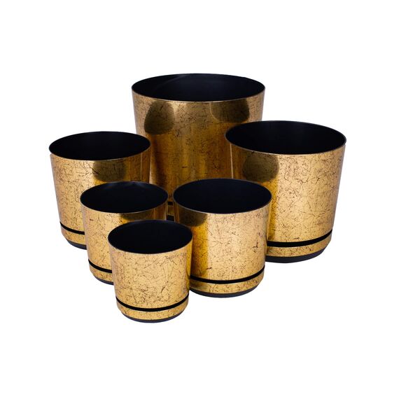 KORAD Blumentopf/Übertopf Altgold 26 cm - Pflanzkübel aus Hochwertiger Kunststoff - Dekorativer Gold Topf für Pflanzen