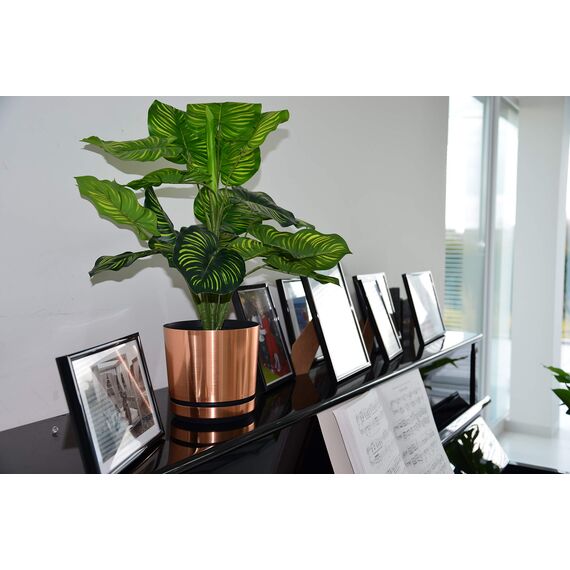 KORAD Übertöpfe Satz 4 Stück Kupfer 16 cm, 18 cm, 21 cm, 26 cm - dekorative Übertöpfe in 4 der Größe von 16 cm, 18 cm, 21 cm, 26 cm für Blumen, Kräuter, Pflanzenkompositionen. OSL S4/121