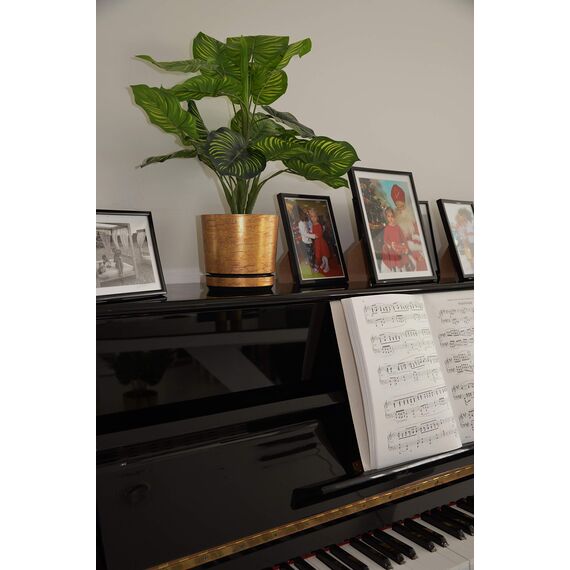 KORAD Blumentopf/Übertopf Antikes Gold 18 cm - Pflanzkübel aus Hochwertiger Kunststoff - Dekorativer Gold Topf für Pflanzen