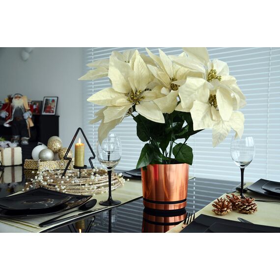 KORAD Blumentopf/Übertopf Kupfer 26 cm - Pflanzkübel aus Hochwertiger Kunststoff - Dekorativer Topf für Pflanzen