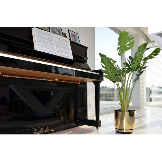 KORAD Blumentopf/Übertopf Glanzgold 26 cm - Pflanzkübel aus Hochwertiger Kunststoff - Dekorativer Gold Topf für Pflanzen