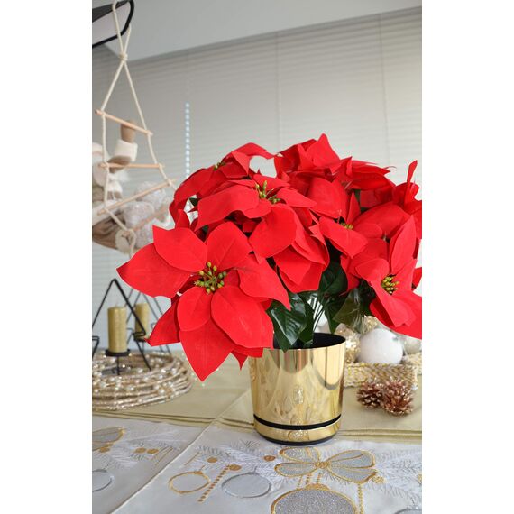 KORAD Blumentopf/Übertopf Glanzgold 16 cm - Pflanzkübel aus Hochwertiger Kunststoff - Dekorativer Gold Topf für Pflanzen