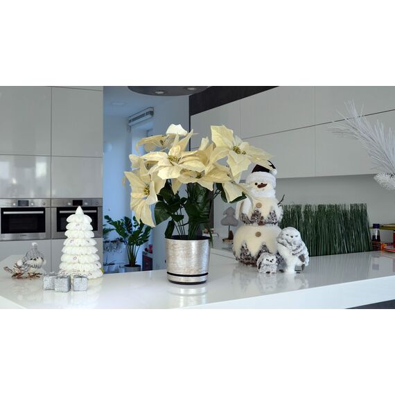 KORAD Blumentopf/Übertopf Antikes Silber 21 cm - Pflanzkübel aus Hochwertiger Kunststoff - Dekorativer Topf für Pflanzen