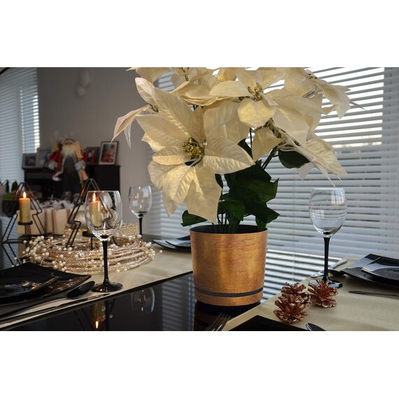 KORAD Blumentopf/Übertopf Antikes Gold 21 cm - Pflanzkübel aus Hochwertiger Kunststoff - Dekorativer Gold Topf für Pflanzen