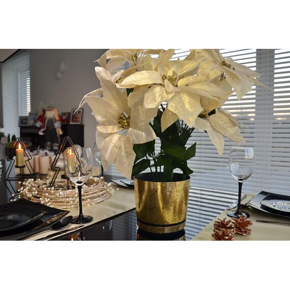 KORAD Blumentopf/Übertopf Altgold 16 cm - Pflanzkübel aus Hochwertiger Kunststoff - Dekorativer Gold Topf für Pflanzen