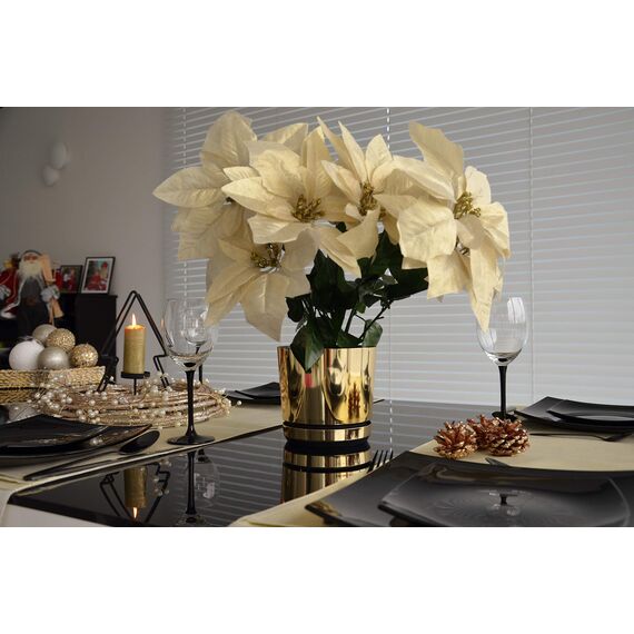 KORAD Blumentopf/Übertopf Glanzgold 16 cm - Pflanzkübel aus Hochwertiger Kunststoff - Dekorativer Gold Topf für Pflanzen