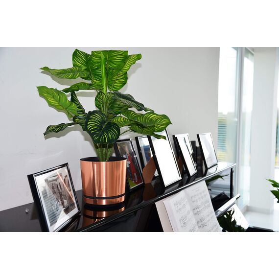 KORAD Blumentopf/Übertopf Kupfer 26 cm - Pflanzkübel aus Hochwertiger Kunststoff - Dekorativer Topf für Pflanzen